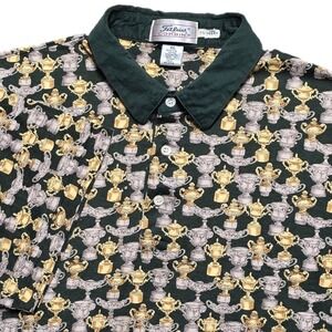 Vintage 90s Titleist Corbin Golfing Polo Shirt Trophy AOP Golf Mens 2XL